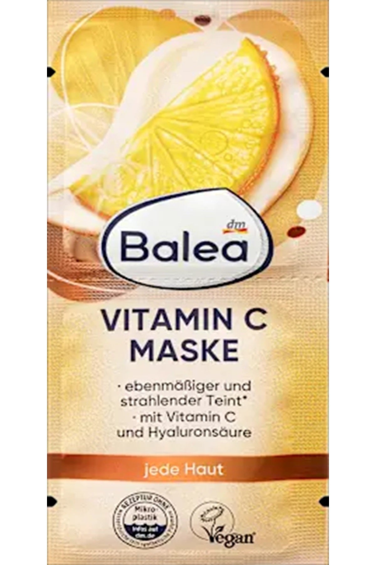 Mască de față cu vitamina C și acid hialuronic, 16 ml