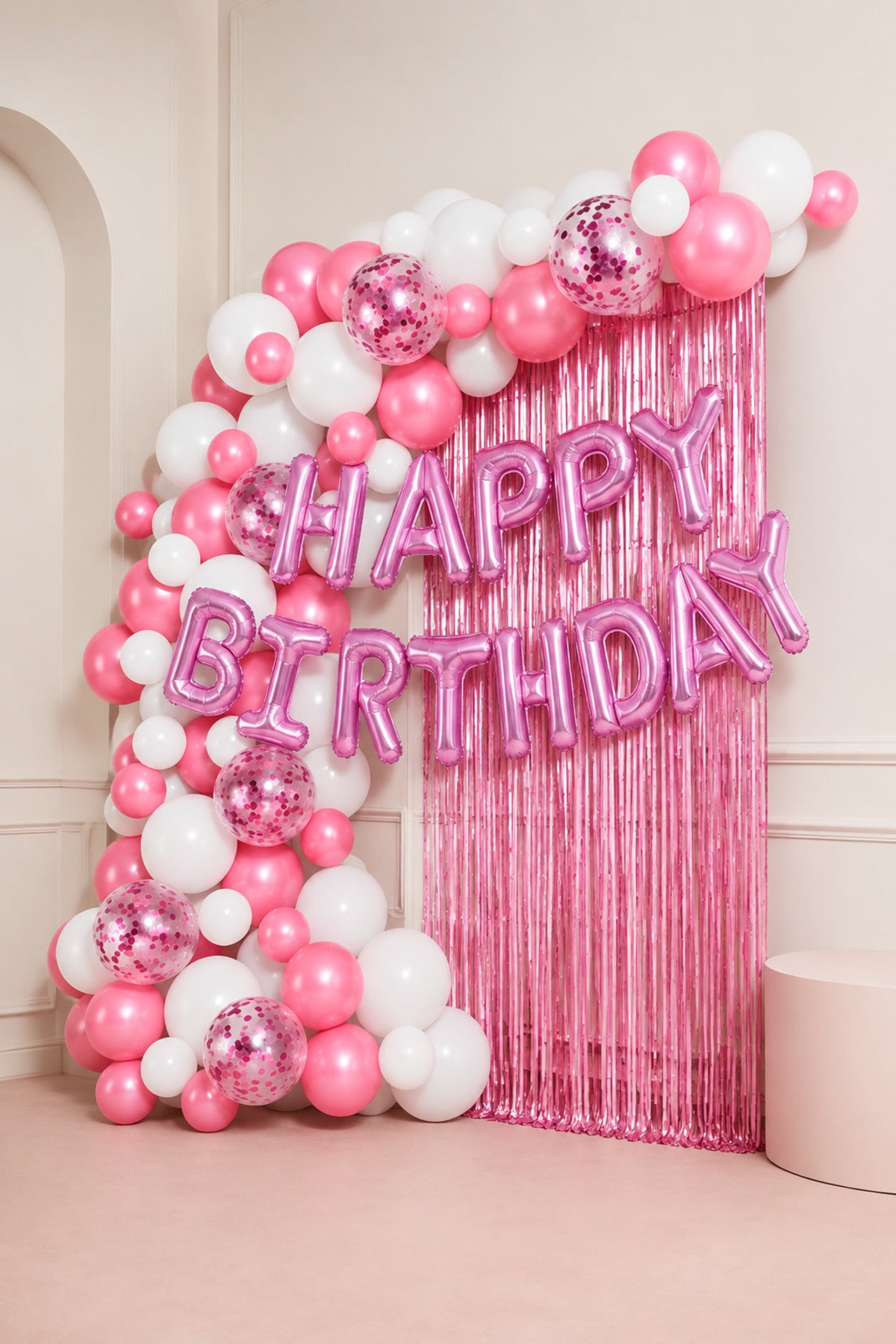 Set Decoratiuni pentru Petrecere Roz Happy Birthday 73buc