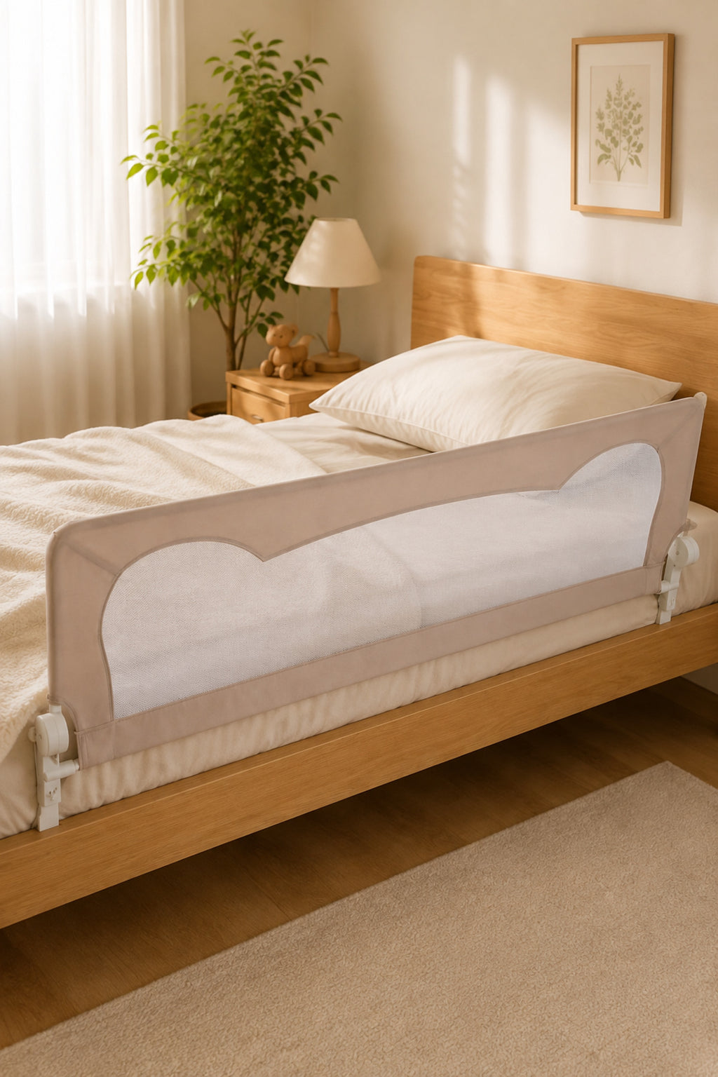 Protectie Laterala Bej pentru Pat 150x57cm