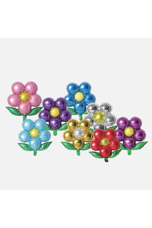 Baloane Party din Folie Buchet de Flori cu Stick-uri & Suporturi 40cm - 8buc