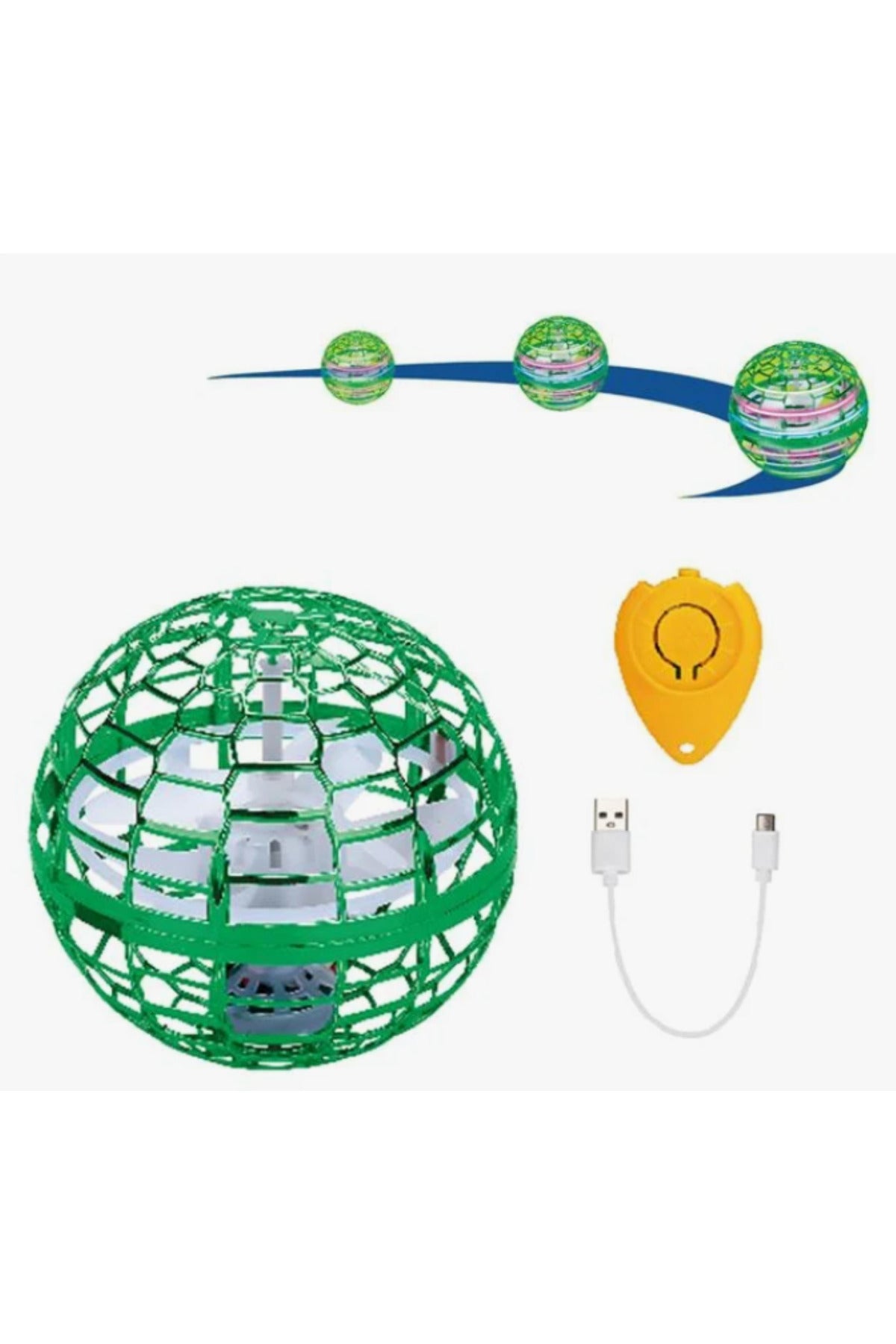 Minge Zburatoare UFO Boomerang Verde cu Telecomanda & IR 9,5cm