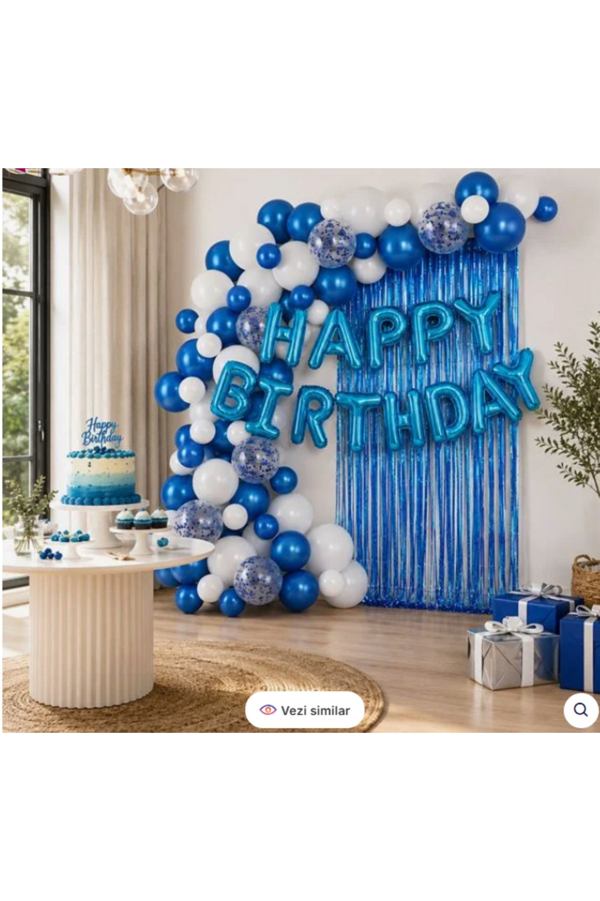 Set Decoratiuni pentru Petrecere Albastru Happy Birthday 73buc