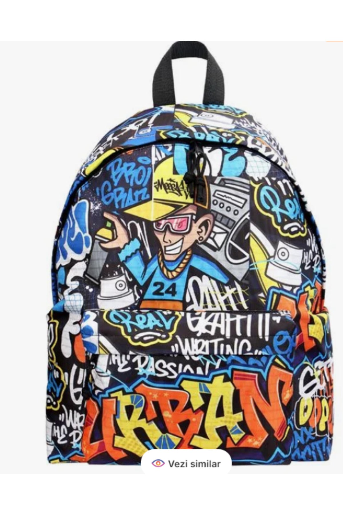 Ghiozdan colorat cu model graffiti 32x14x42cm