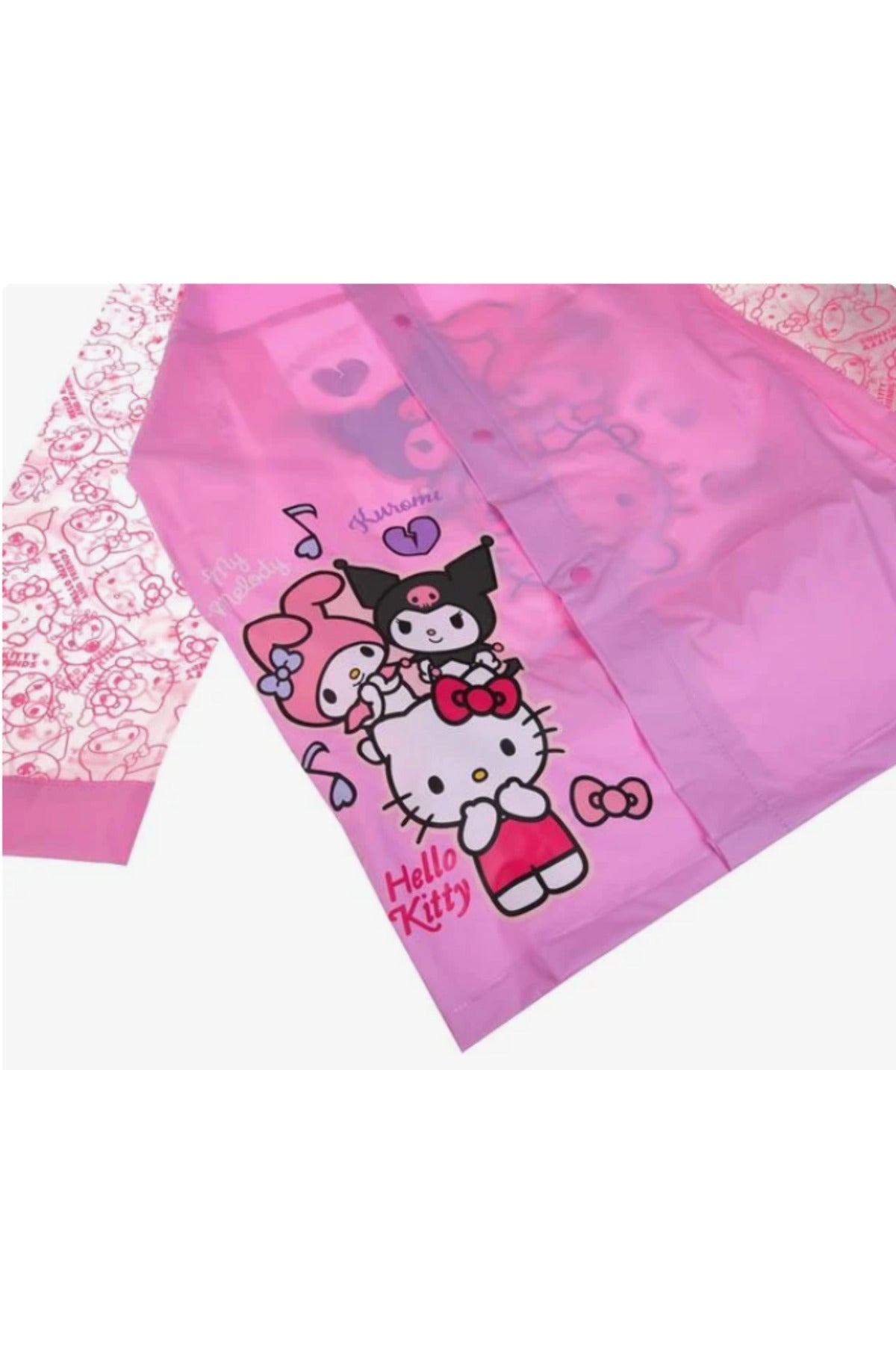 Pelerina de Ploaie Roz cu Maneci Transparente & Friends pentru Copii - One Size