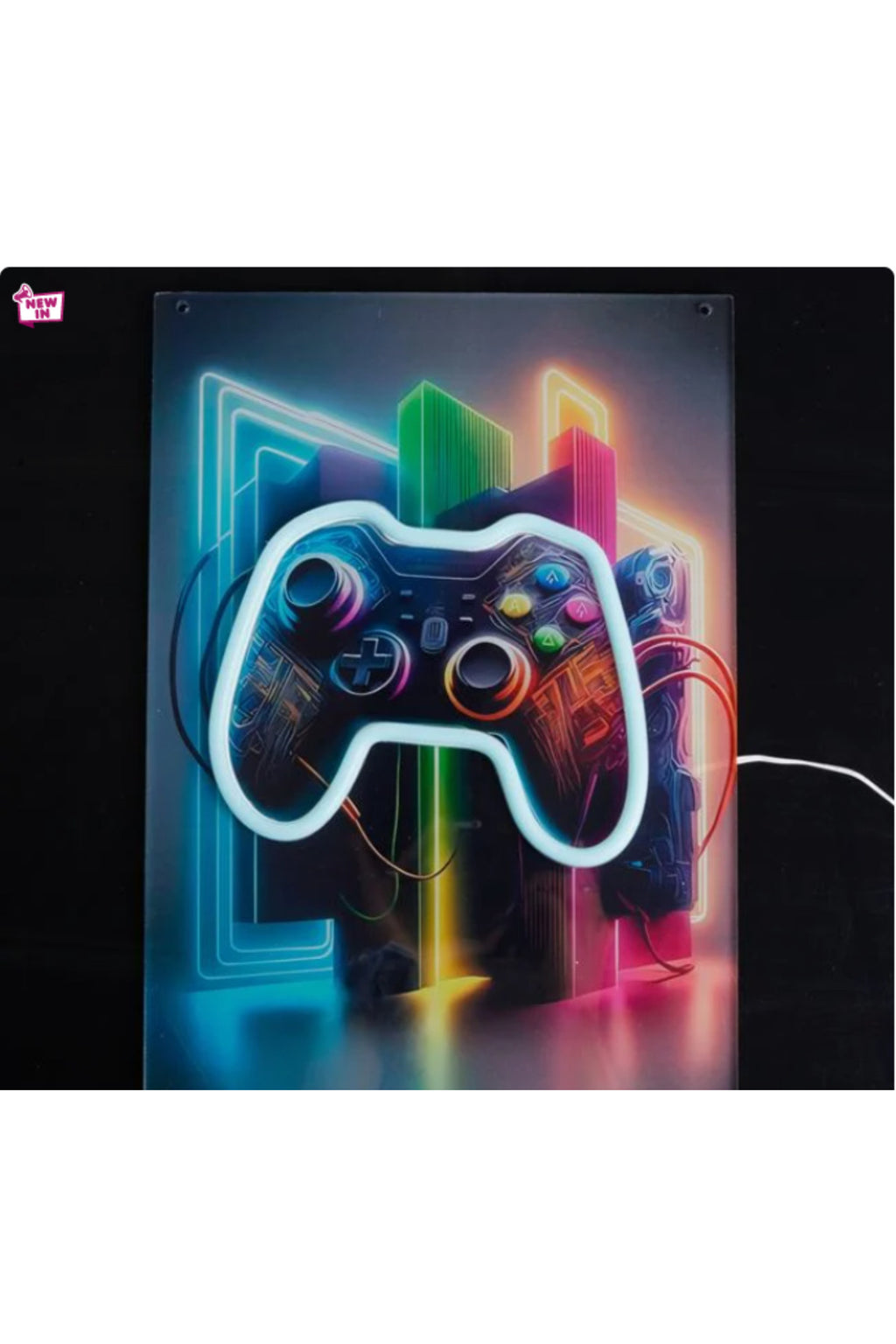 Tablou Acrilic cu Iluminare LED Neon Gaming 23,8x34cm