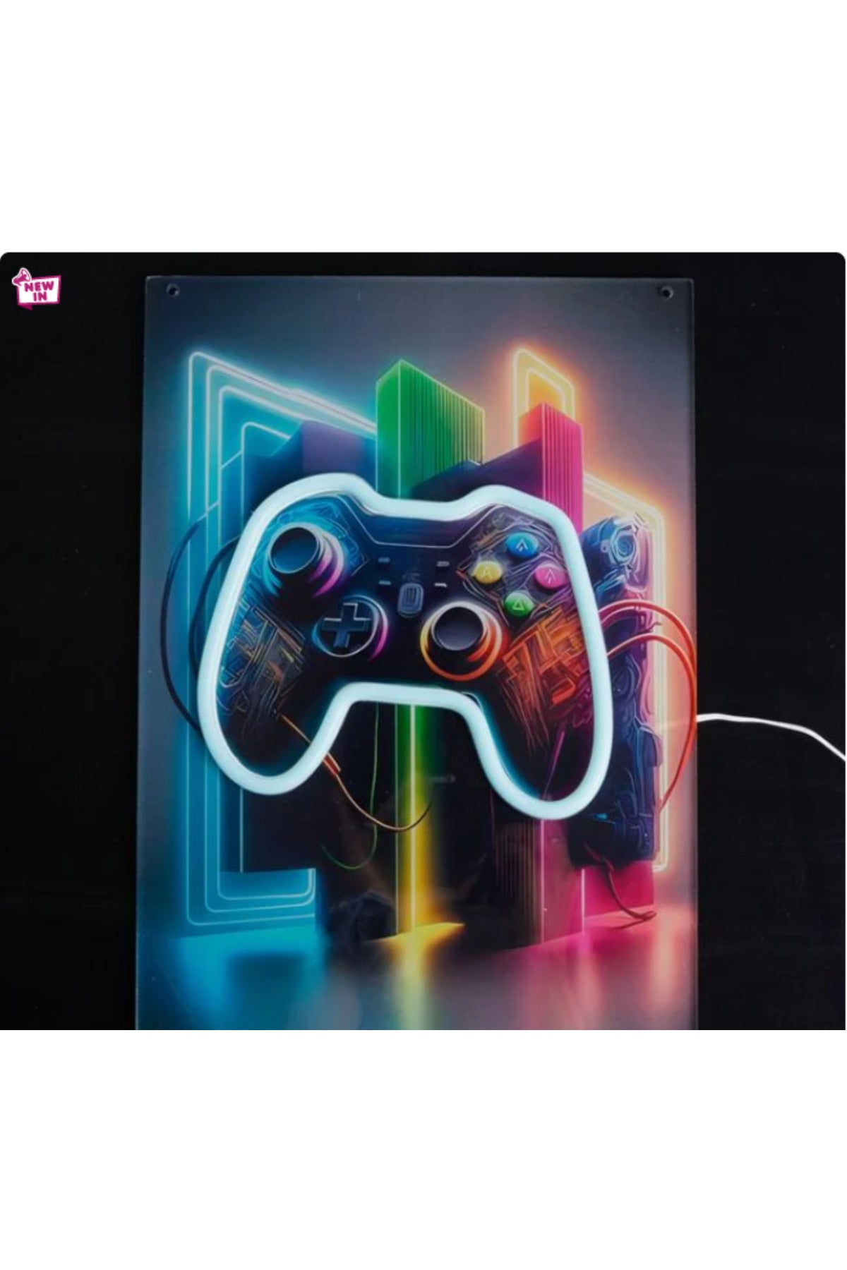 Tablou Acrilic cu Iluminare LED Neon Gaming 23,8x34cm